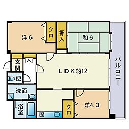 西新中央パーク・マンション 3LDKの間取図画像