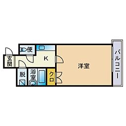 藤崎カステリア 1Kの間取図画像
