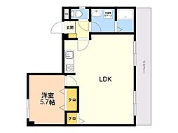 ライフ・モア高取 1LDKの間取図画像