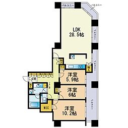 百道タワー 3LDKの間取図画像