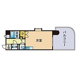 クレアトール百道 ワンルームの間取図画像