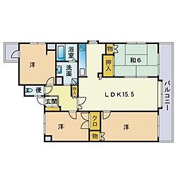 チサンマンション藤崎2 4LDKの間取図画像