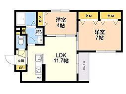 (仮称)Cherim室見WEST 2LDKの間取図画像