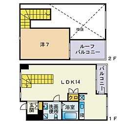 KDXレジデンス西新 1LDKの間取図画像