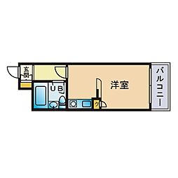 ラ・レジダンス・ド・高取 ワンルームの間取図画像