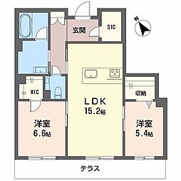 シャーメゾン雅 2LDKの間取図画像