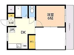 レジレンス原田 2DKの間取図画像