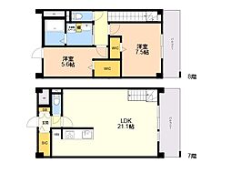 GRAND CENTRAL HARA 2LDKの間取図画像