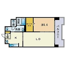 キルンズ高取 1LDKの間取図画像