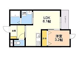 仮称)早良区飯倉6丁目新築AP 1LDKの間取図画像