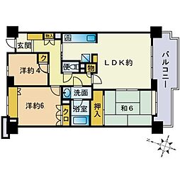 西新中央パーク・マンション 3LDKの間取図画像