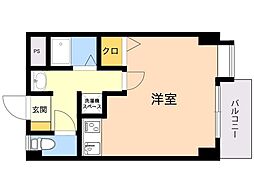 ラ・レジダンス・ド西新 ワンルームの間取図画像