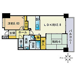 ダイナコートブロッサム藤崎 2LDKの間取図画像