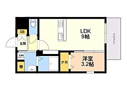 LIBTHメゾン高取 1LDKの間取図画像