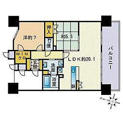 プレミスト西新クロノ 2LDKの間取図画像