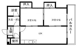 サン小田部 3DKの間取図画像