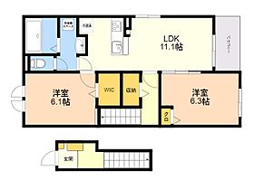 パディハウス1 201 ｜ 福岡県太宰府市宰府５丁目26番25号（賃貸アパート2LDK・2階・58.57㎡） その2