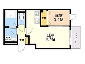 ＰＯＲＴＡ　ＮＯＢ　二日市 202 ｜ 福岡県筑紫野市二日市北３丁目3番25号（賃貸アパート1LDK・2階・32.14㎡） その2