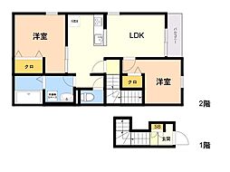 grand reve 2LDKの間取図画像
