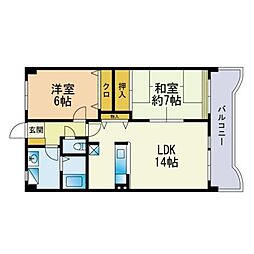 アゼリア2 2LDKの間取図画像