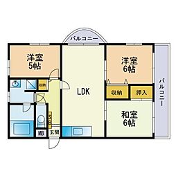 エレガンスクローバー 3LDKの間取図画像