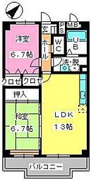 マンテンビュー 2LDKの間取図画像