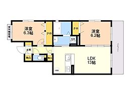 エスペランサ 2LDKの間取図画像
