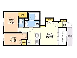 Sunvia 2LDKの間取図画像