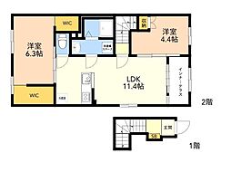 Sunvia 2LDKの間取図画像