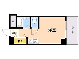 ライベストコート南福岡2 ワンルームの間取図画像
