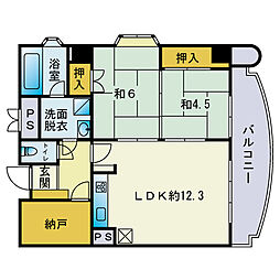 二日市温泉エクセル17 2SLDKの間取図画像