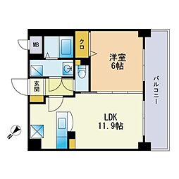 ステーションサイド春日原 1LDKの間取図画像