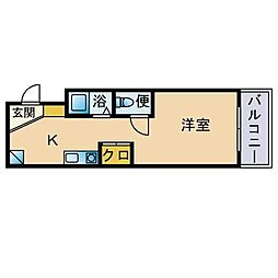 レジデンスアイ ワンルームの間取図画像