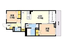 Urban Stagea春日1 2LDKの間取図画像