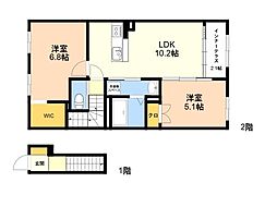 Urban Stagea春日1 2LDKの間取図画像