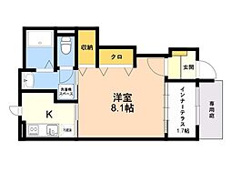 Liv Brancia (リブ ブランシア) 1Kの間取図画像