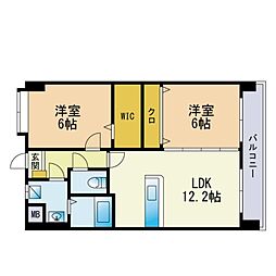 リヴィエール水城 2LDKの間取図画像