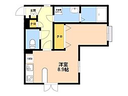 メイプルフォレスト ワンルームの間取図画像