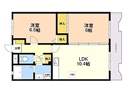 シャルマン那珂川 2LDKの間取図画像