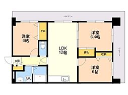 ローズコート博多南 3LDKの間取図画像