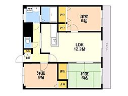 サピエンツァ太宰府 3LDKの間取図画像