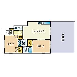 グランドルー春日A 2LDKの間取図画像
