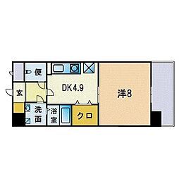 アンプルールベトンマハロ 1DKの間取図画像