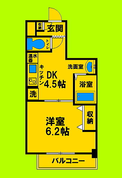 大阪府吹田市金田町(賃貸マンション1DK・6階・25.39㎡)の写真 その2