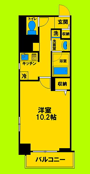 大阪府吹田市江坂町1丁目(賃貸マンション1K・8階・35.15㎡)の写真 その2