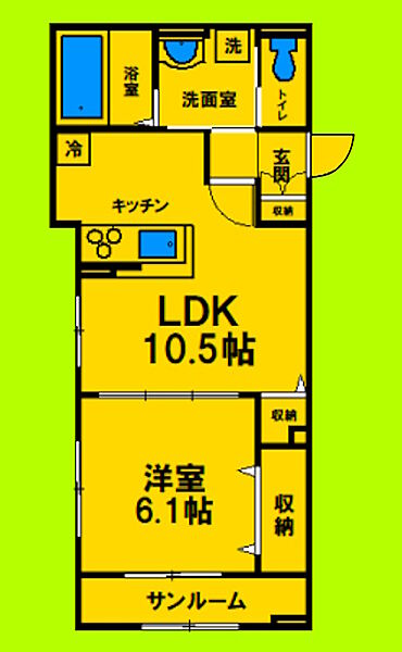 兵庫県尼崎市瓦宮1丁目(賃貸アパート1LDK・1階・45.66㎡)の写真 その2