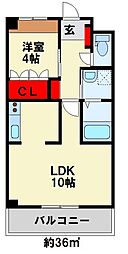フローライト・ガーデン 1階1LDKの間取り