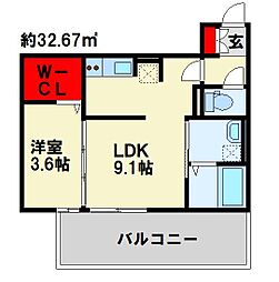 間取図画像 1LDK