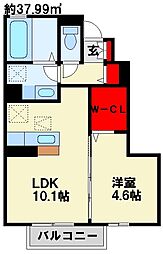 デッセ.リコ 1LDKの間取図画像
