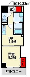 ザスクエアセントラルレジデンス 1DKの間取図画像